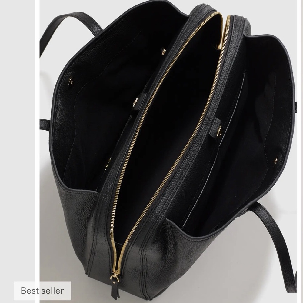 Black Leather Tote Bag
